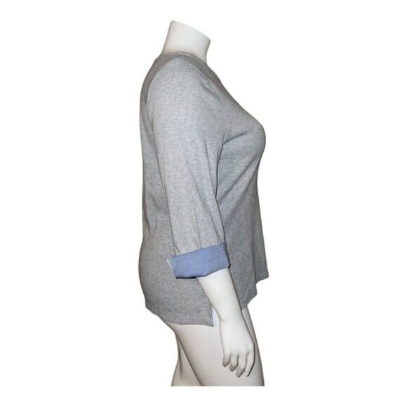 Nautica Womens Gray Three Quarter Sleeve Shirt with Cuffs Plus Size XXL NWOT - Picture 3 of 6